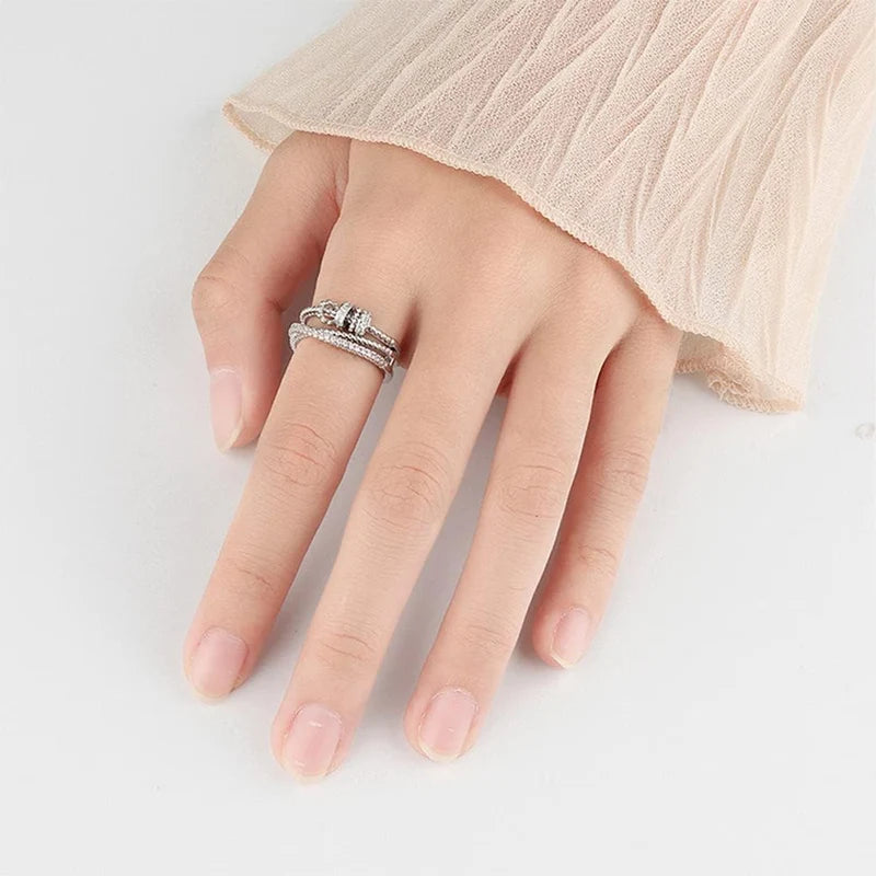 Anello Antistress Rotante Argentato